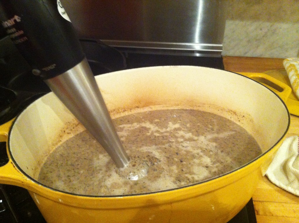 Cream of mushroom soup finished