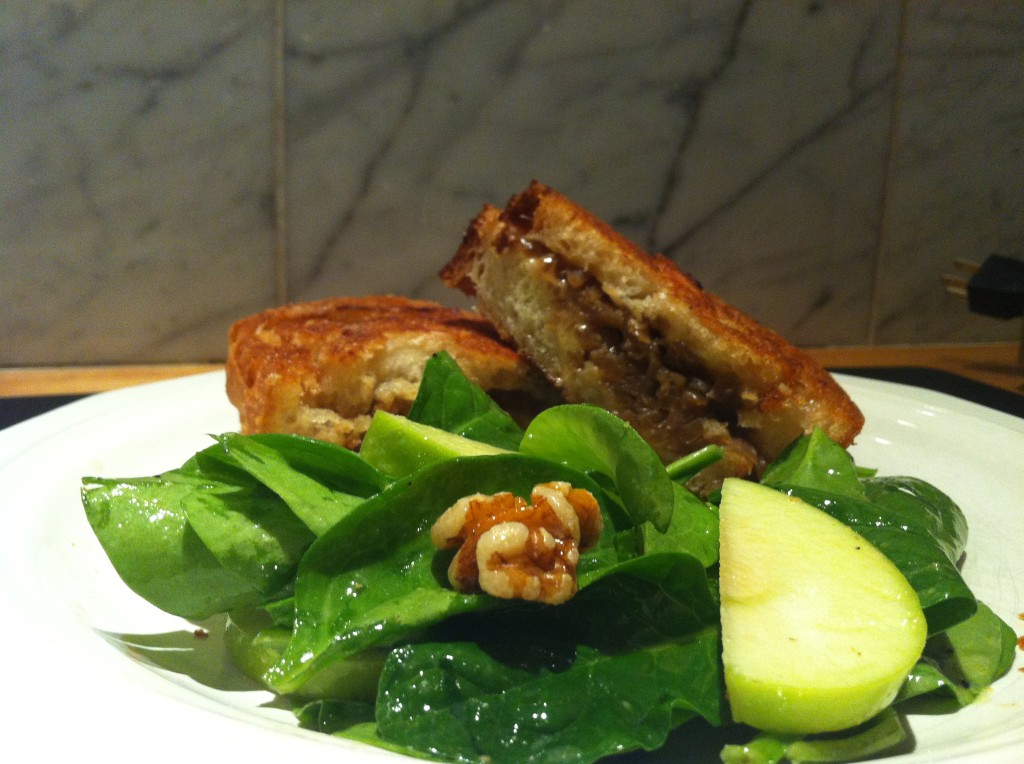 Grilled French Onion & Cheese with Spinach