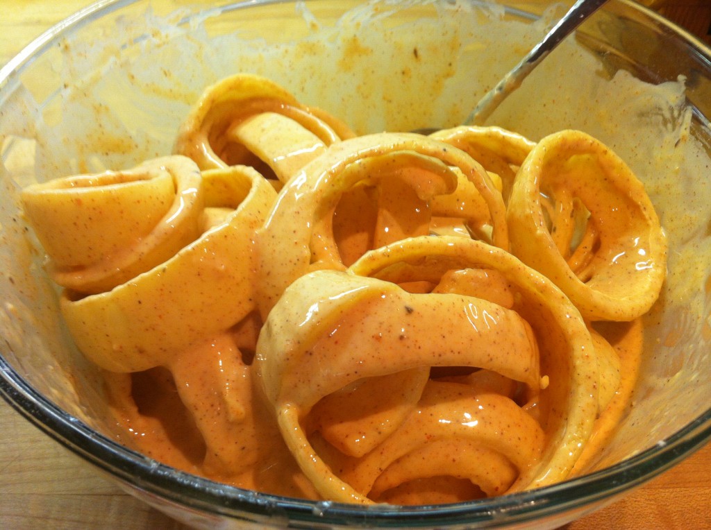 Onion rings in Batter