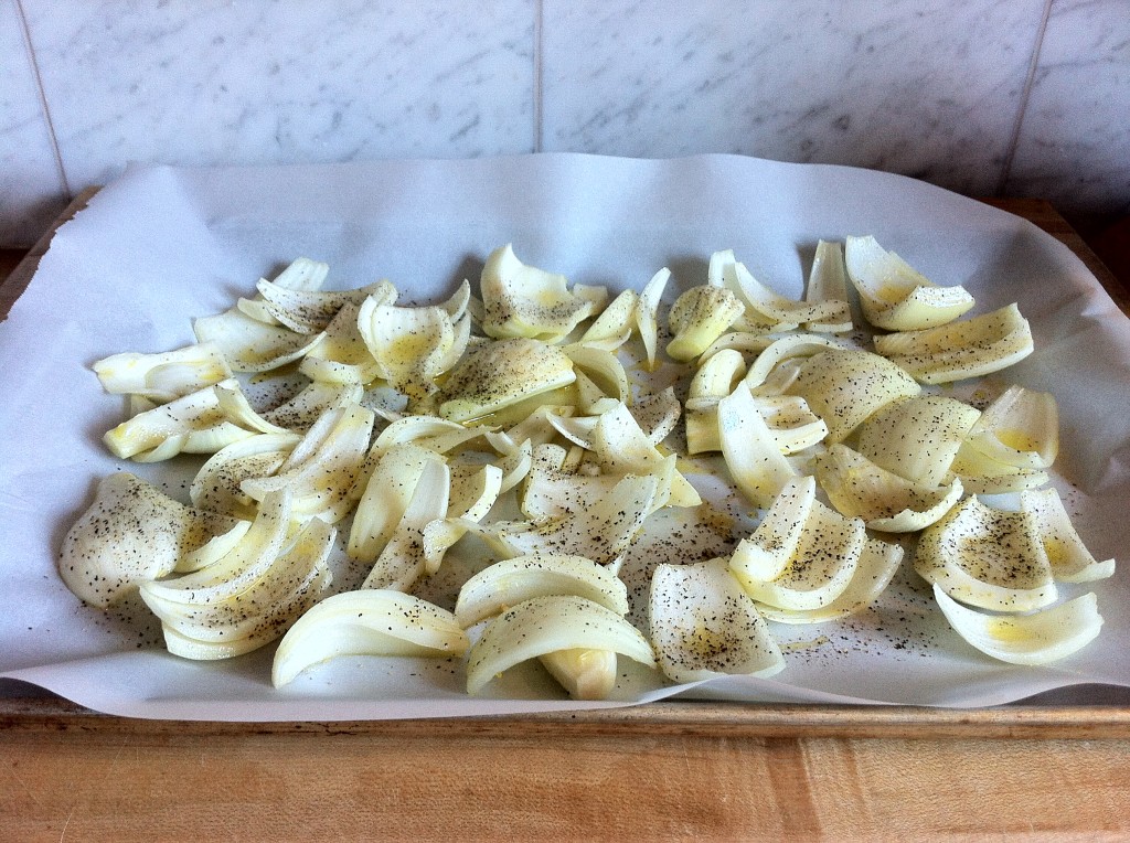 Onions & Fennel on Baking Sheet