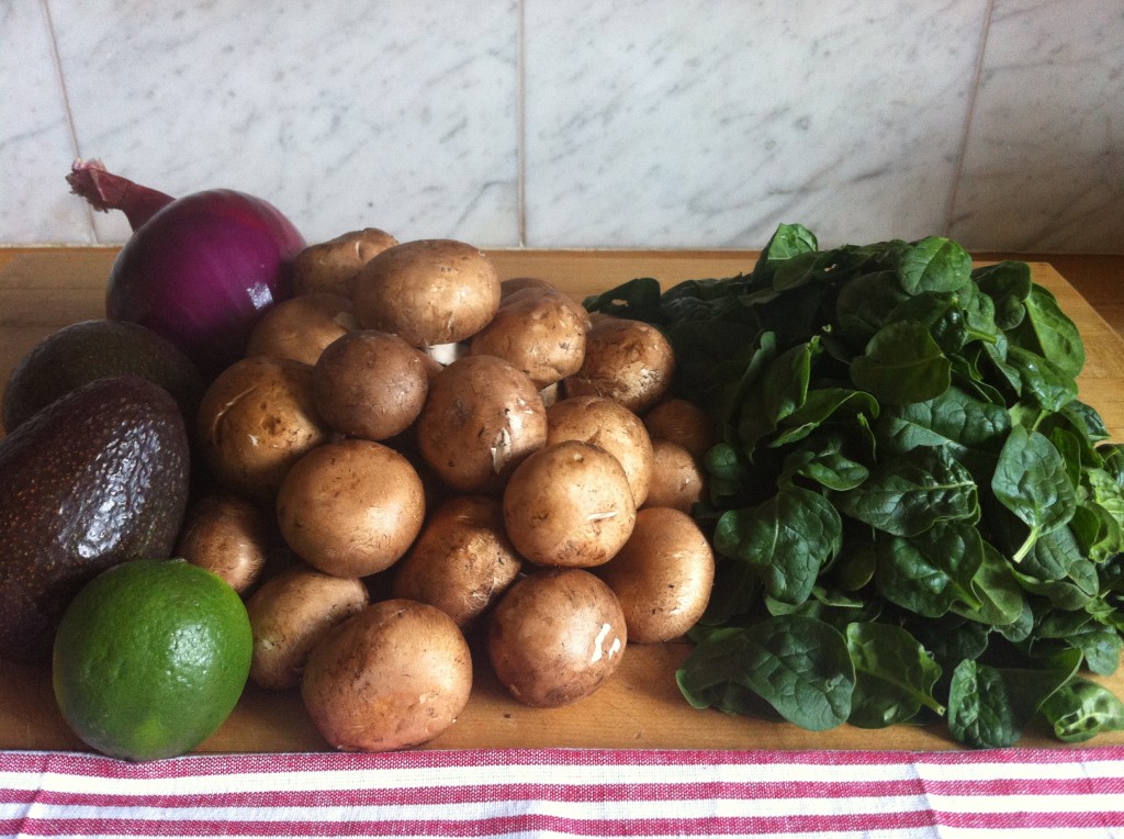Quesadilla Spinach Mushroom Ingredients