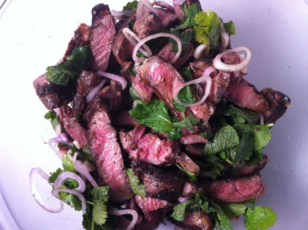 Steak tossed