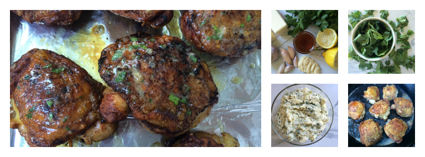 Honey Butter Grilled chicken thighs Collage